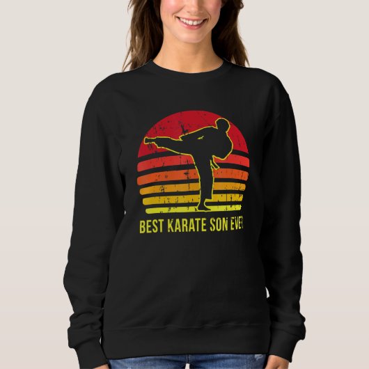 Sweatshirt Cute Retro Karate Son Design Arts Martiaux Boy Kar (Devant)