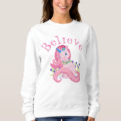 Sweatshirt Cute Rose Unicorn Croire (Devant)