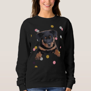 Sweatshirt Cute Rottweiler Puppy Bubbles Mint Green Cute Dog
