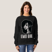 Sweatshirt Cute Scene Girl 90's 2000's Goth Punk Emo Girl (Devant entier)