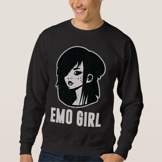 Sweatshirt Cute Scene Girl 90's 2000's Goth Punk Emo Girl (Devant)