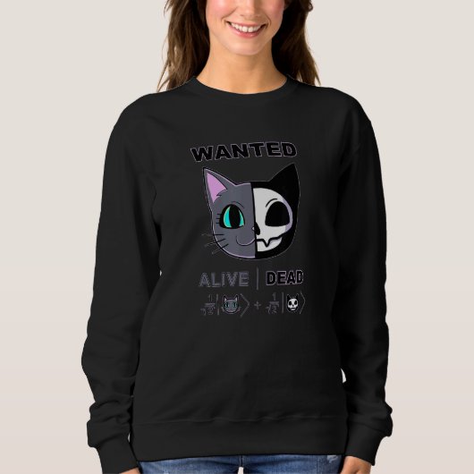 Sweatshirt Cute Schrodingers Chat Alive Dead physique quantiq (Devant)