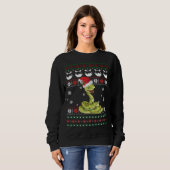 Sweatshirt Cute serpent laide doux Noël Light Pyjama Gif (Devant entier)