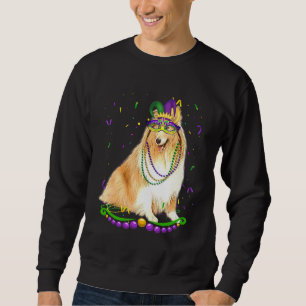Sweatshirt Cute Shetland portant le Masque Carnival Mardi Gra