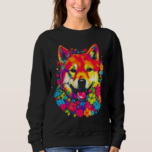 Sweatshirt Cute Shiba Inu Dog (Devant)