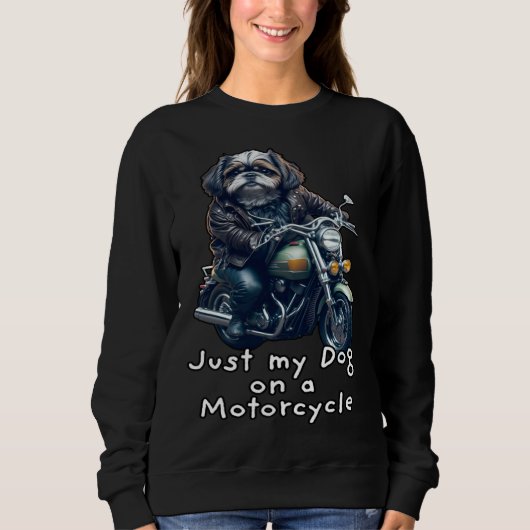 Sweatshirt Cute Shih Tzu ride on a motorcycle  Christmas  1 (Devant)