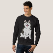 Sweatshirt Cute Siberian Husky dog  Husky graphics (Devant entier)