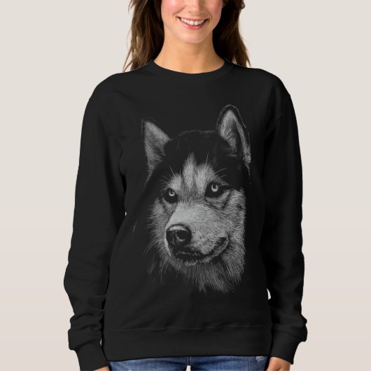 Sweatshirt Cute Sibérienne Husky Chien Tête Art Pour Chiens C (Devant)