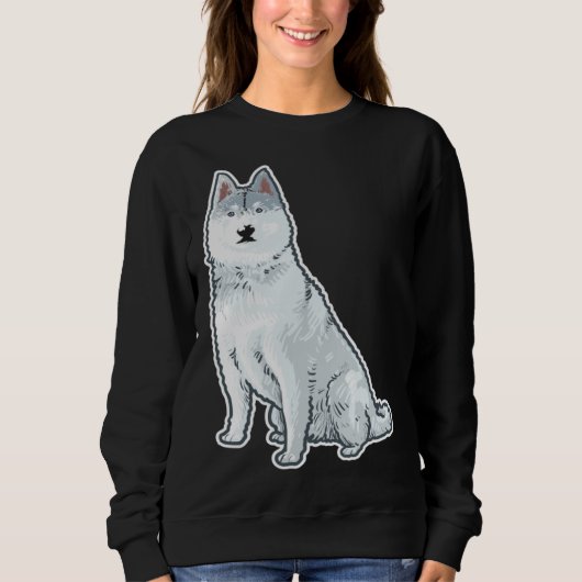Sweatshirt Cute Sleigh Dog Siberian Husky (Devant)