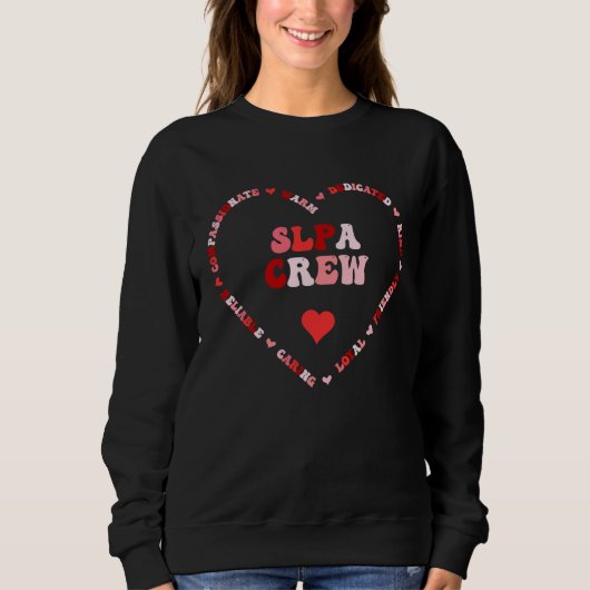 Sweatshirt Cute SLPA Crew Valentines Day Heart (Devant)