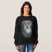 Sweatshirt Cute Snow Owl Bird Flower Crown Floral Birds (Devant entier)