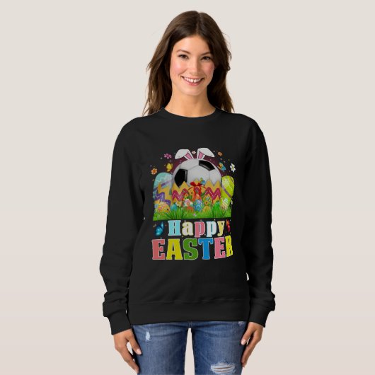 Sweatshirt Cute Soccer Ball Hatched From Egg Easter Day Men B (Devant entier)