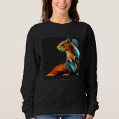 Sweatshirt Cute Squirrel Illustration Colorful Polygonal Pop  (Devant)