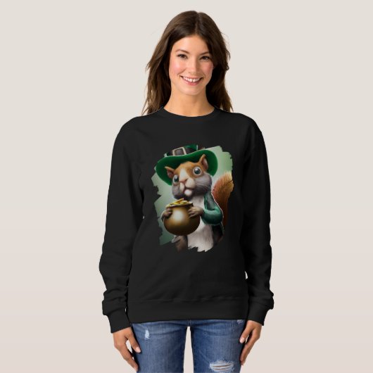 Sweatshirt Cute Squirrel Leprechaun St Patricks Day Squirrel  (Devant entier)