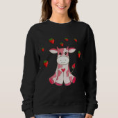 Sweatshirt Cute Strawberry Cow Fruit (Devant)
