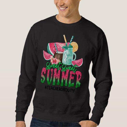 Sweatshirt Cute Swete Summer Time Watermelon Été Enseignant O (Devant)