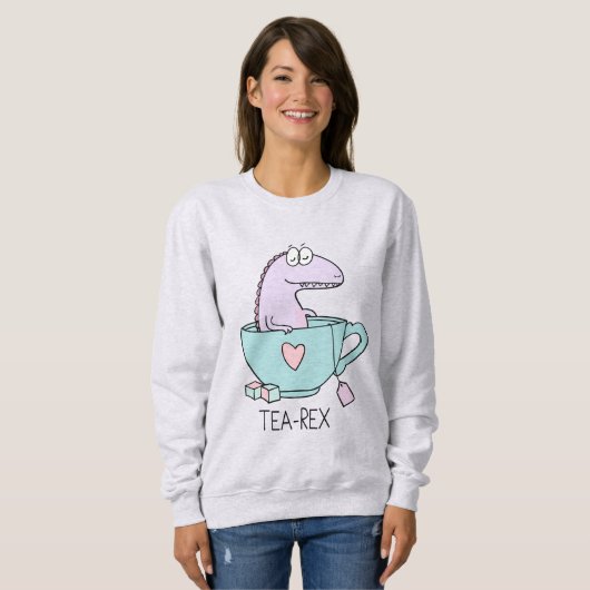 Sweatshirt Cute Tea-Rex (Devant entier)