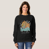 Sweatshirt Cute Teacher, Thankful Leopard Cheetah Pumpkins Fa (Devant entier)