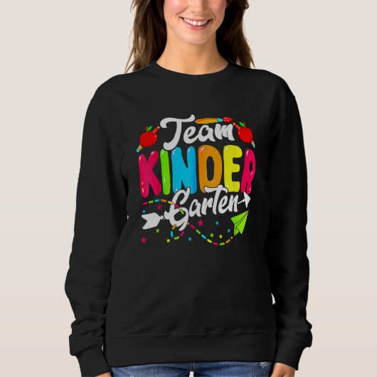 Sweatshirt Cute Team Kindergarten Happy Back To School Teache (Devant)