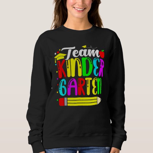 Sweatshirt Cute Team Kindergarten Pencil Back To School Teach (Devant)