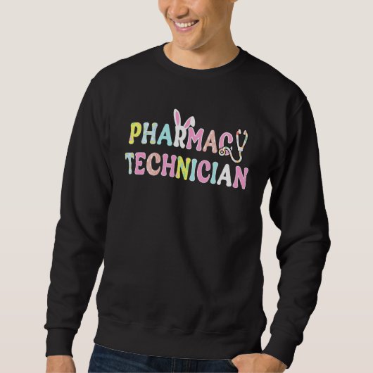 Sweatshirt Cute Technicien en pharmacie Stethoscope Scrub Bun (Devant)