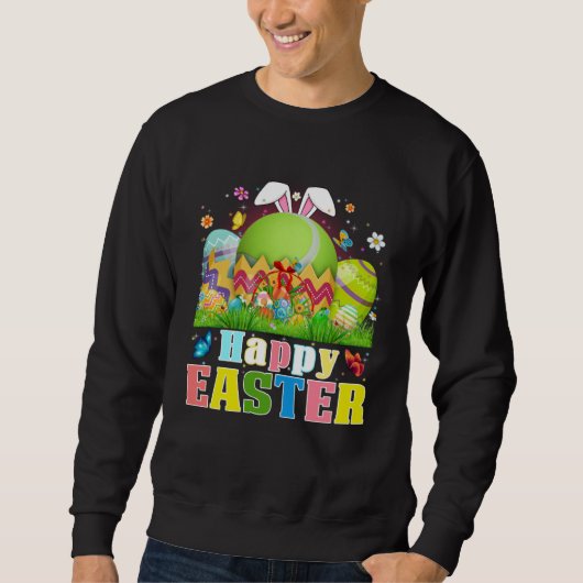 Sweatshirt Cute Tennis Ball Hatched From Egg Easter Day Men B (Devant)