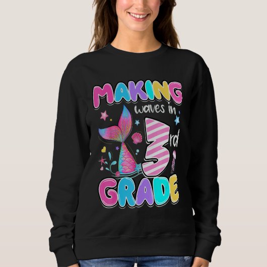 Sweatshirt Cute third grade crew Mermaid style for third grad (Devant)