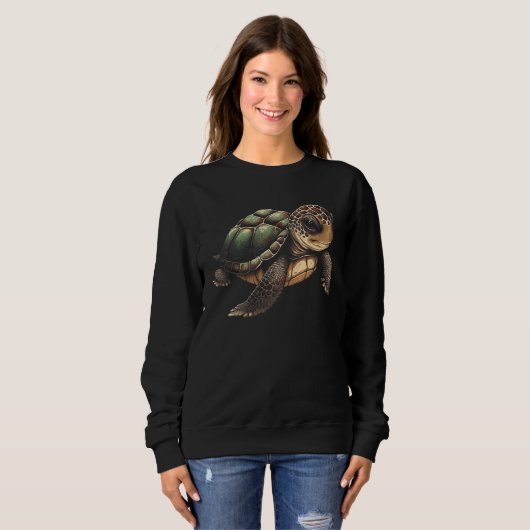 Sweatshirt Cute Turtle Illustration (Devant entier)