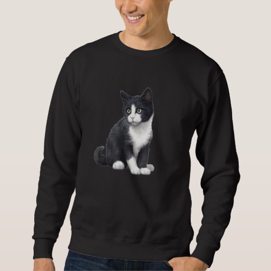 Sweatshirt Cute Tuxedo Cat  Kitten (Devant)