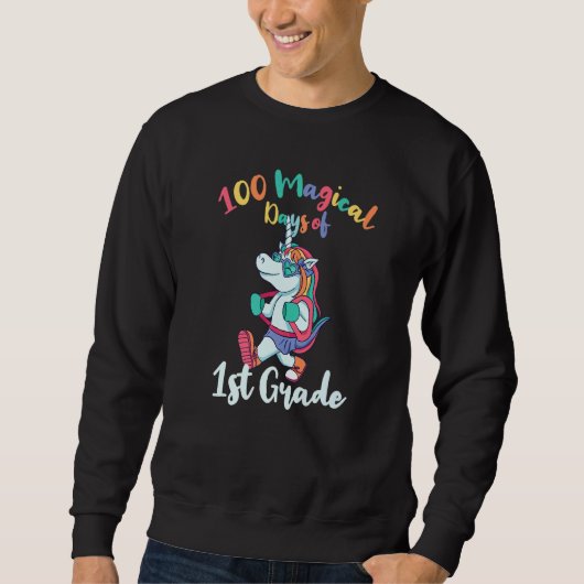 Sweatshirt Cute Unicorn Étudiante 100 Jours Magiques De 1ère  (Devant)