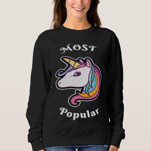 Sweatshirt Cute unicorn most popular (Devant)