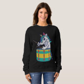 Sweatshirt Cute Unicorn Playing Snare Percussion Snare Drumme (Devant entier)