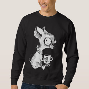Sweatshirt Cute Unique Chihuahua & Café Art Amoureux des chie