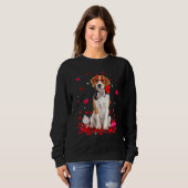 Sweatshirt Cute Valentine's Day Beagle Dog Heart Costume (Devant entier)
