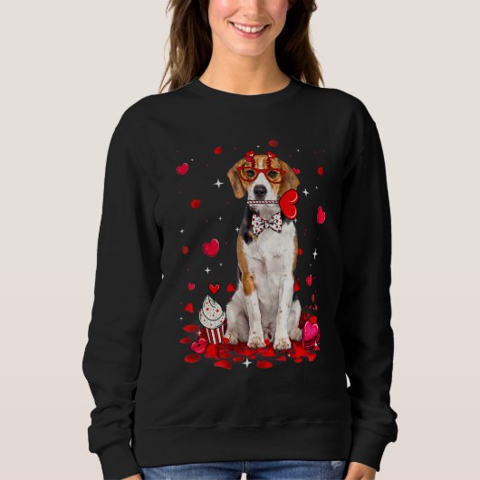 Sweatshirt Cute Valentine's Day Beagle Dog Heart Costume (Devant)