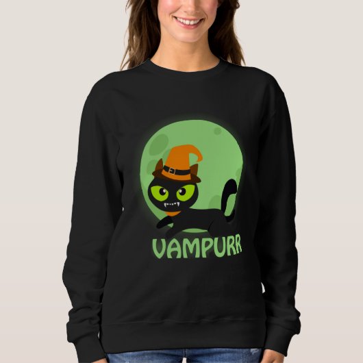 Sweatshirt Cute Vampire Cat Halloween Vampurr (Devant)