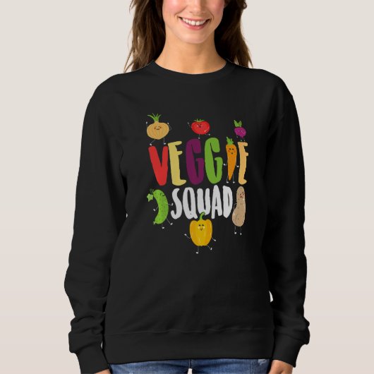 Sweatshirt Cute Vegetable Men Women Healthy Veggie Squad Vega (Devant)