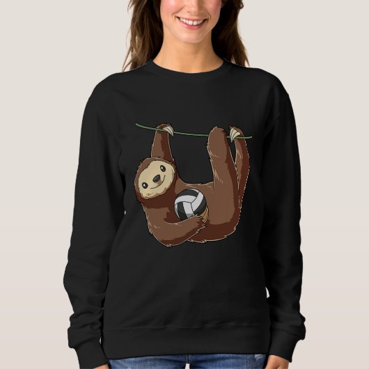 Sweatshirt Cute Volleyball Sloth (Devant)