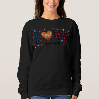 Sweatshirt Cute Wildflower Heart Love Grammy Life Happy Birth