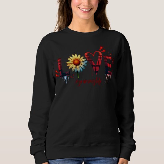 Sweatshirt Cute Wildflower Heart Love Grammy Life Happy Birth (Devant)