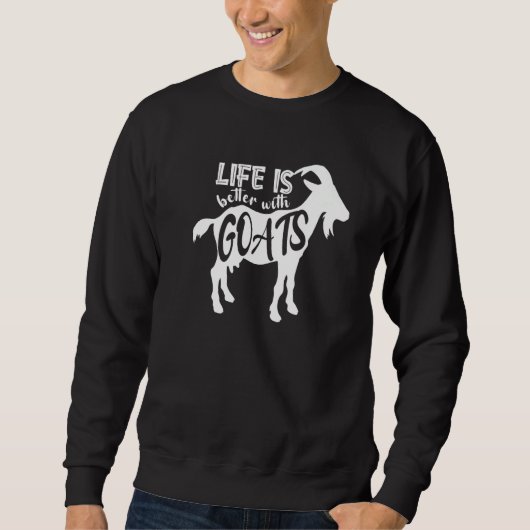 Sweatshirt Cute With Goats Farm Animal (Devant)