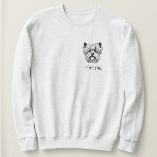 Sweatshirt Cute Yorkie personnalisée (Design devant)