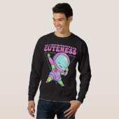 Sweatshirt Cutesse intergalactique Alien Dabbing Espace extra (Devant entier)