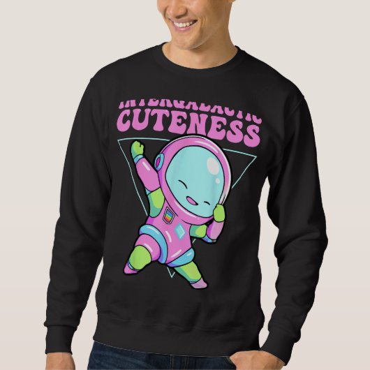 Sweatshirt Cutesse intergalactique Alien Dabbing Espace extra (Devant)