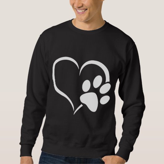 Sweatshirt Cyan Blue Violet turquoise Chien Coeur Empreinte d (Devant)