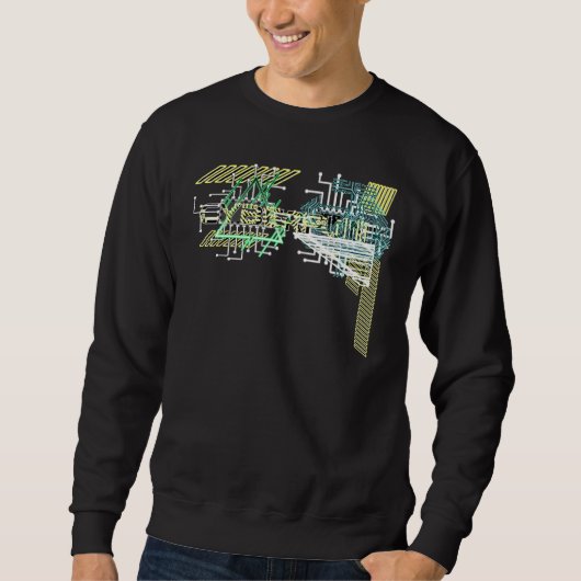 Sweatshirt Cyber Punk Cyberpunk Trippy Acid Glitch Retro Futu (Devant)