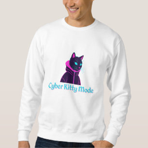 Sweatshirt Cyber Vibes - Neon Glitch Design esthétique