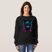 Sweatshirt Cybernetic Cyborg Cyberpunk Cat   (Devant entier)