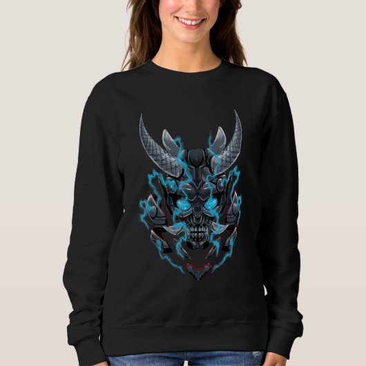 Sweatshirt Cyberpunk Oni Demon Japonais Devil 2 (Devant)