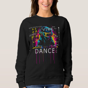 Sweatshirt Cyberpunk Rave DJ Shirt, Retro Futuristic Outrun S
